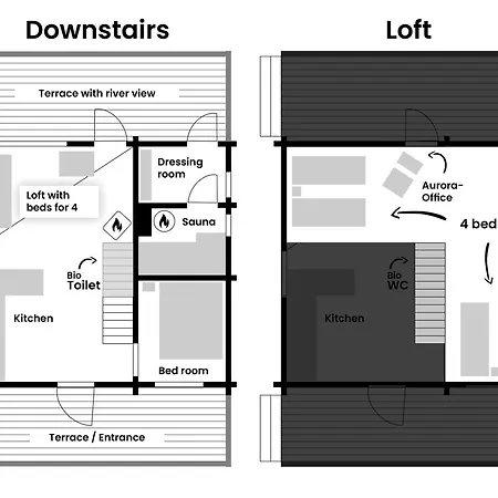 Ylläs, 2xcabin, 2xsauna, Arctic River, 9 Persons, Wifi, Ice Plunge Ferienhaus *